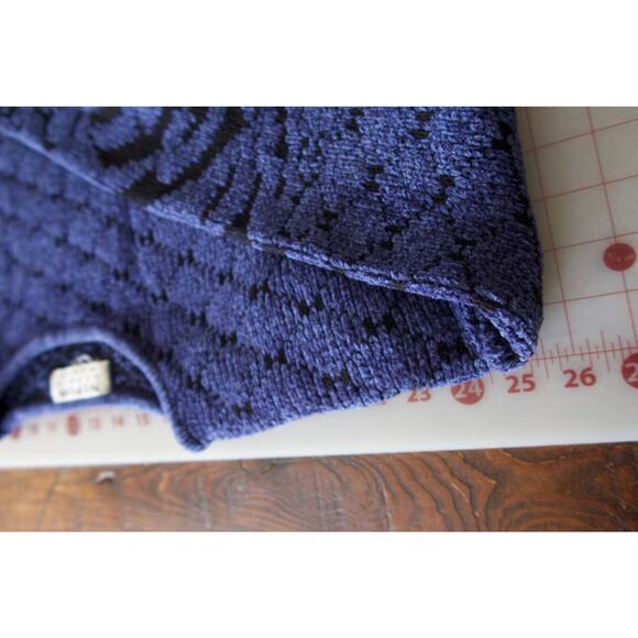 Vintage 80s Grandpa Sweater Womens XXL Blue Chunky Soft Grunge Indie Sleeze - Picture 6 of 11